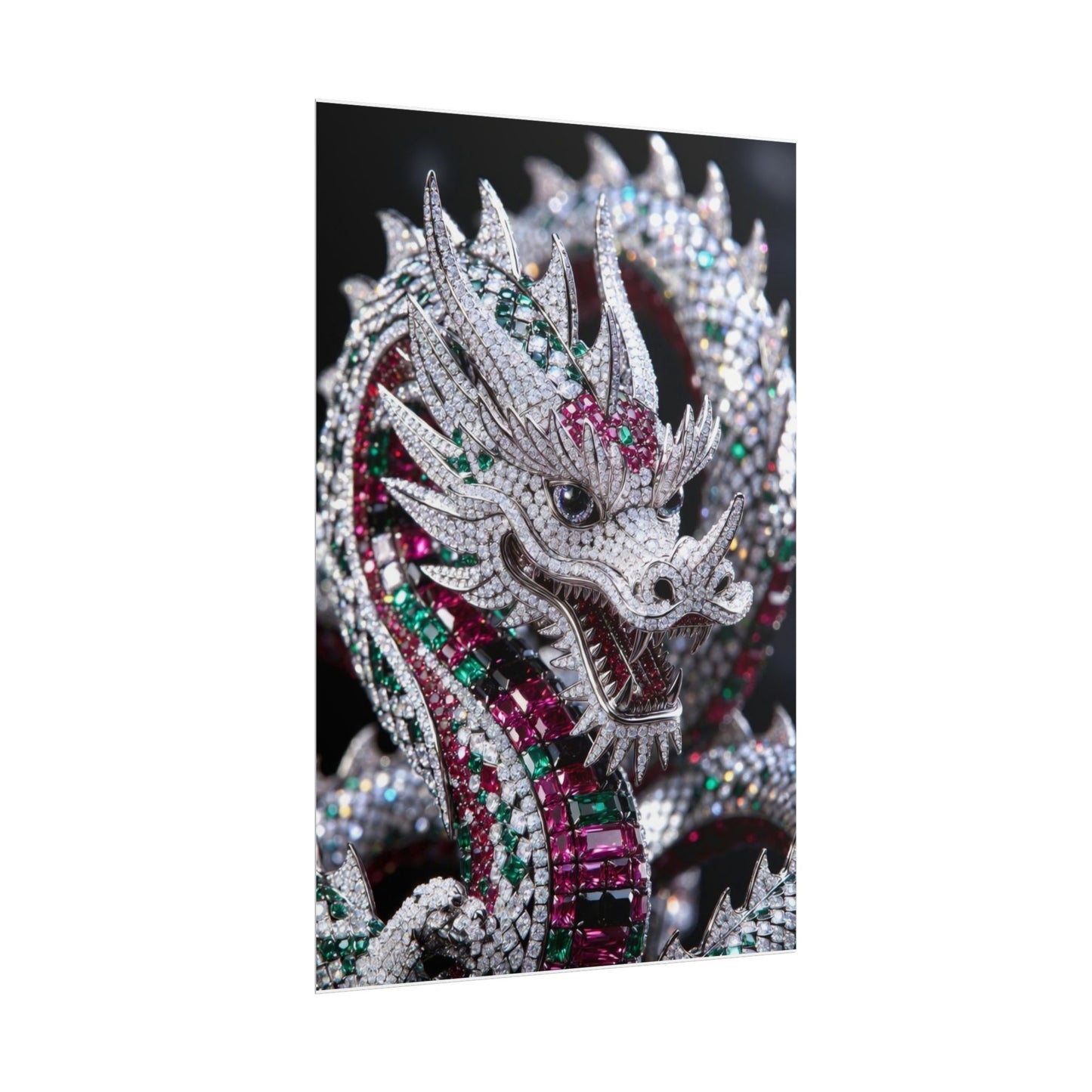 Dragon Jewel Poster — Luxury Gemstone Dragon Wall Art (Rolled Poster)
