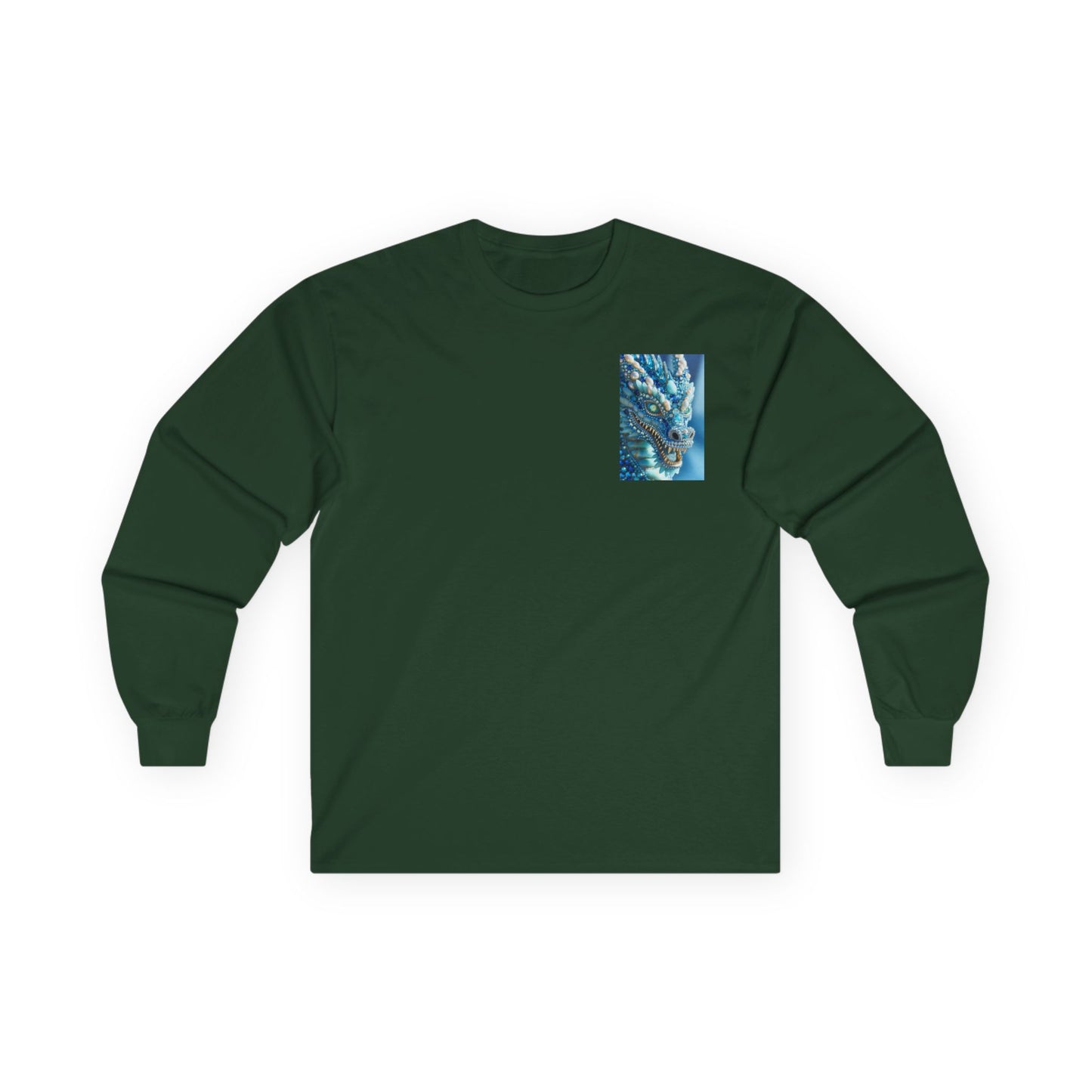 Blue Ocean Abstract Long Sleeve Tee — Pocket Art Shirt
