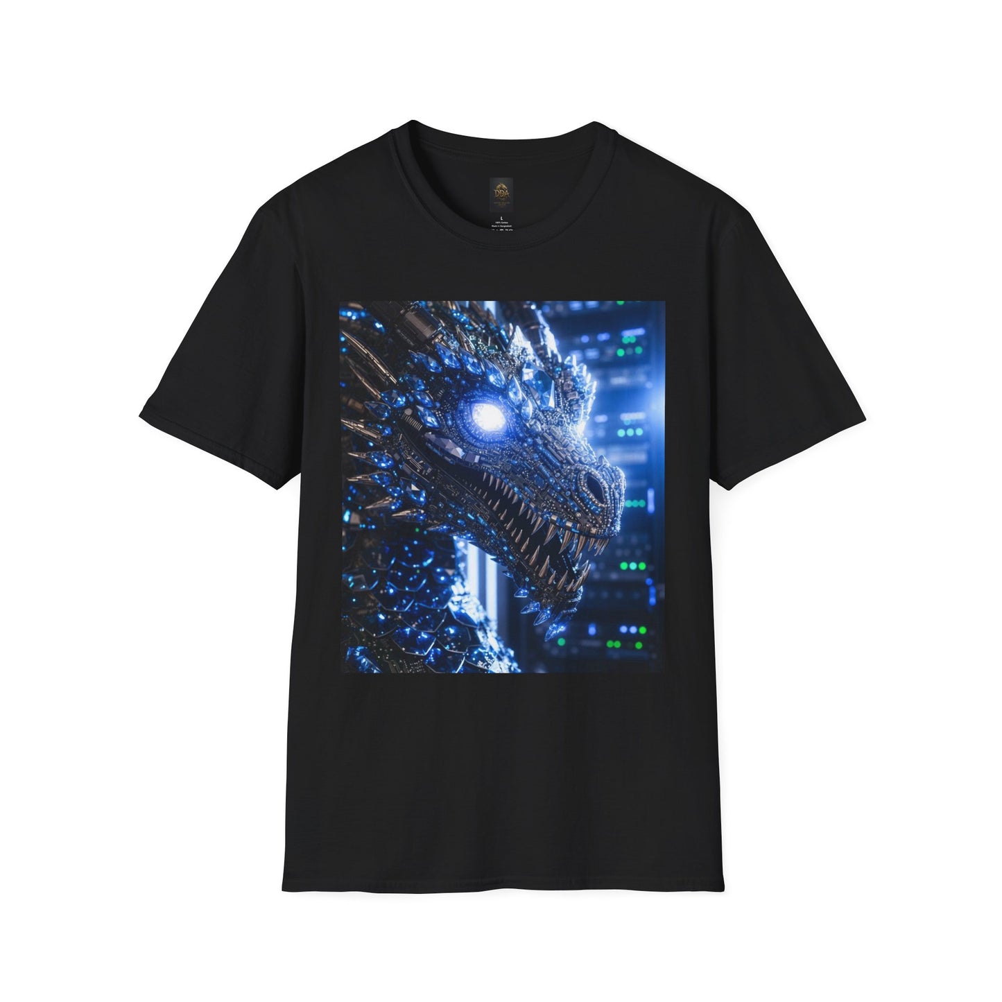A Cyber Dragon Graphic T-Shirt — Futuristic Neon Dragon Design