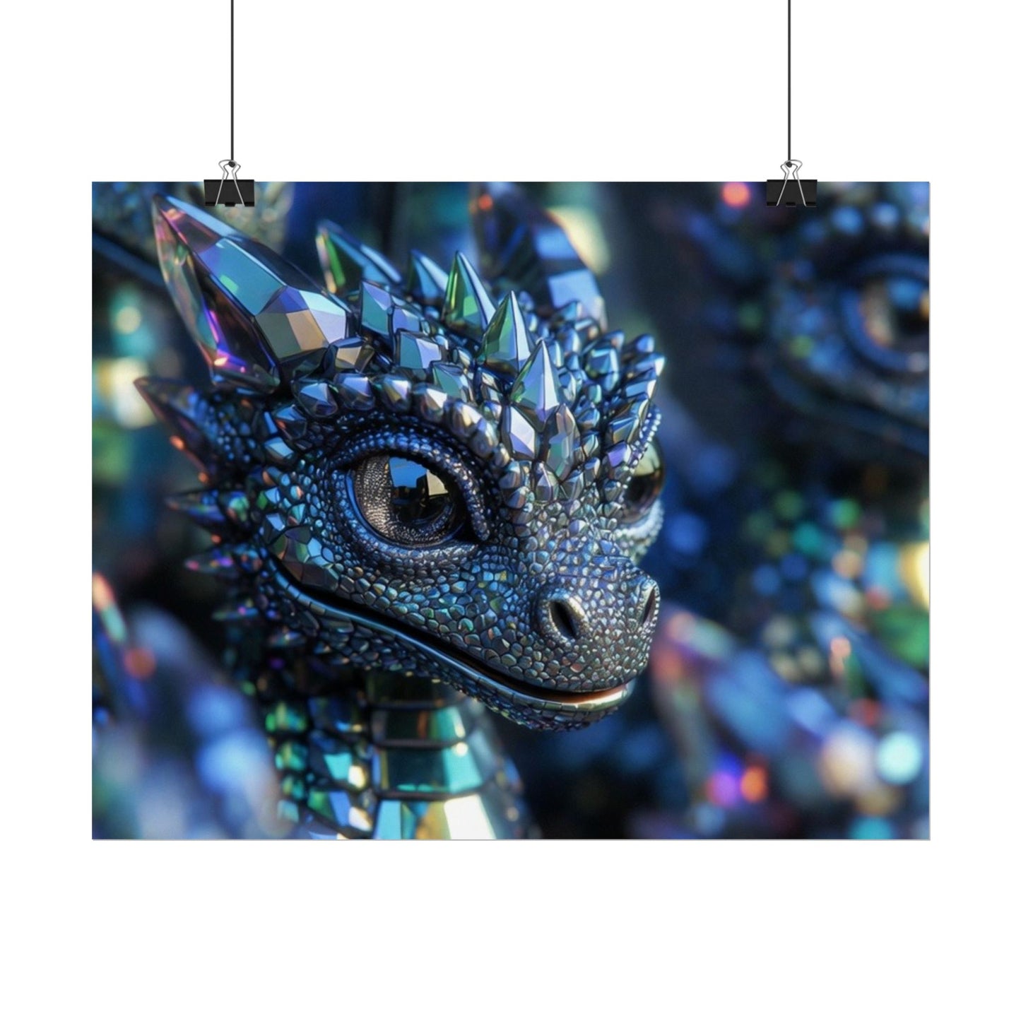 Crystal Dragon Rolled Poster — Fantasy Wall Art Print