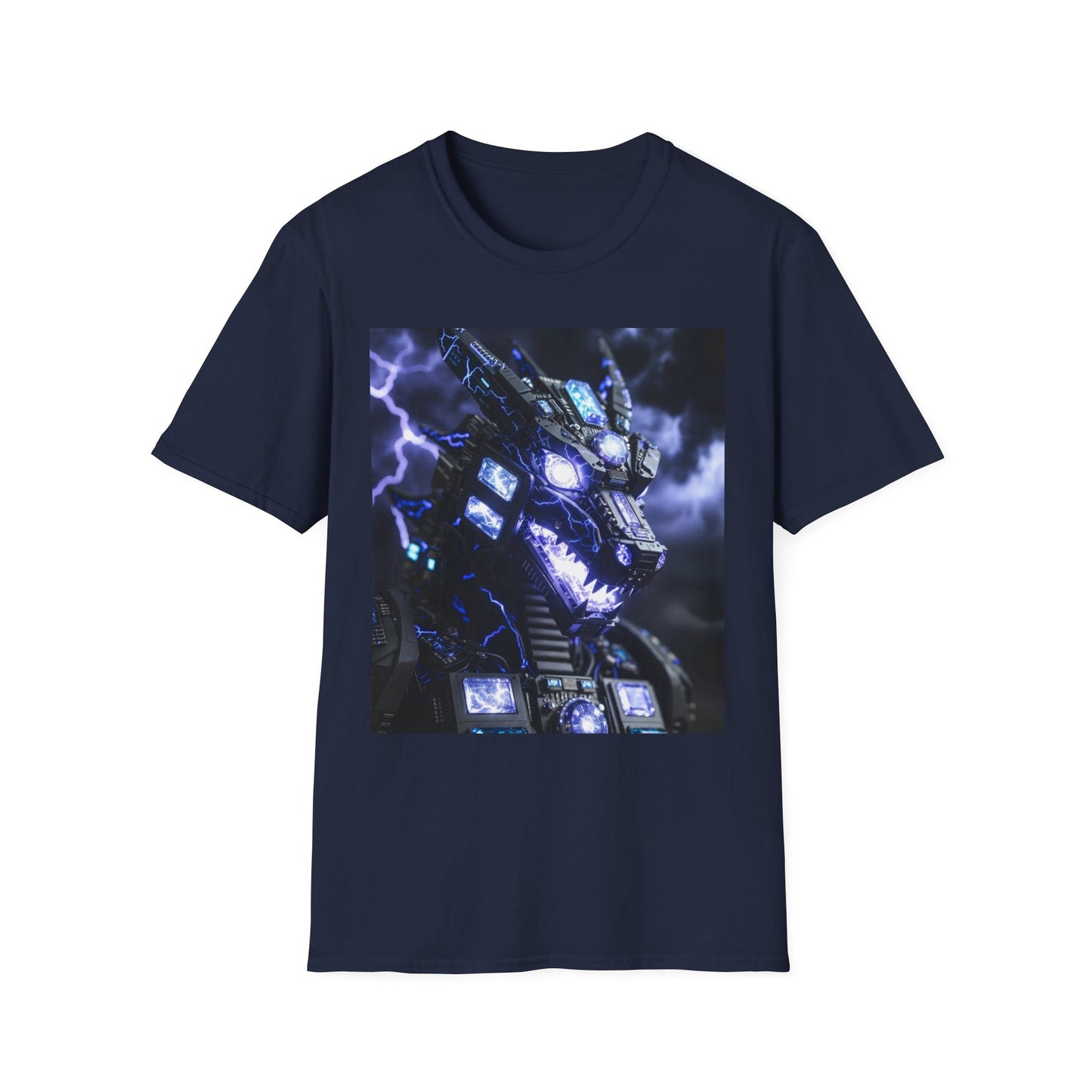 Dragon Mech Lightning T-Shirt — Cyber Dragon Graphic Tee
