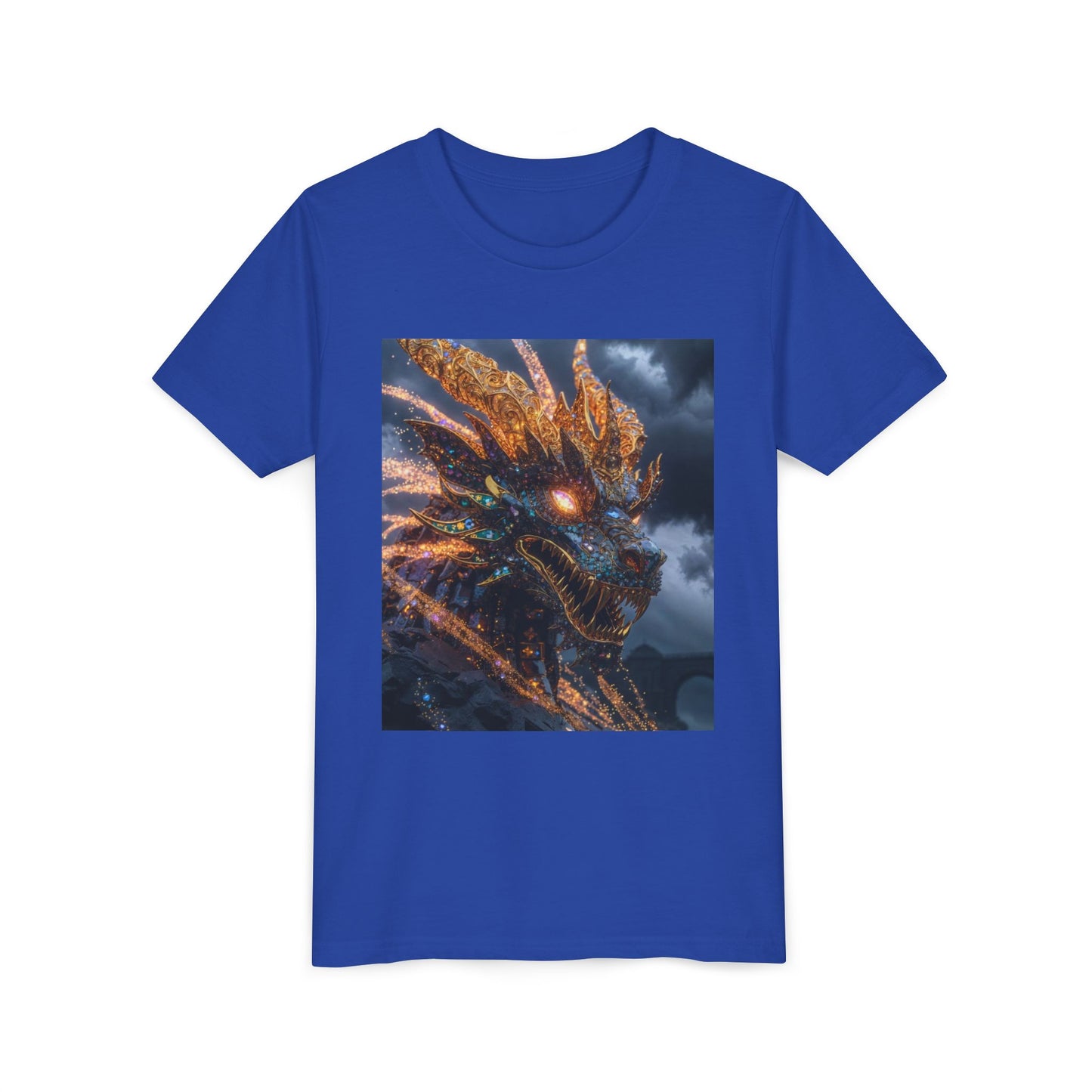 Youth Dragon Tee — Fiery Dragon Head Graphic Kids T‑Shirt