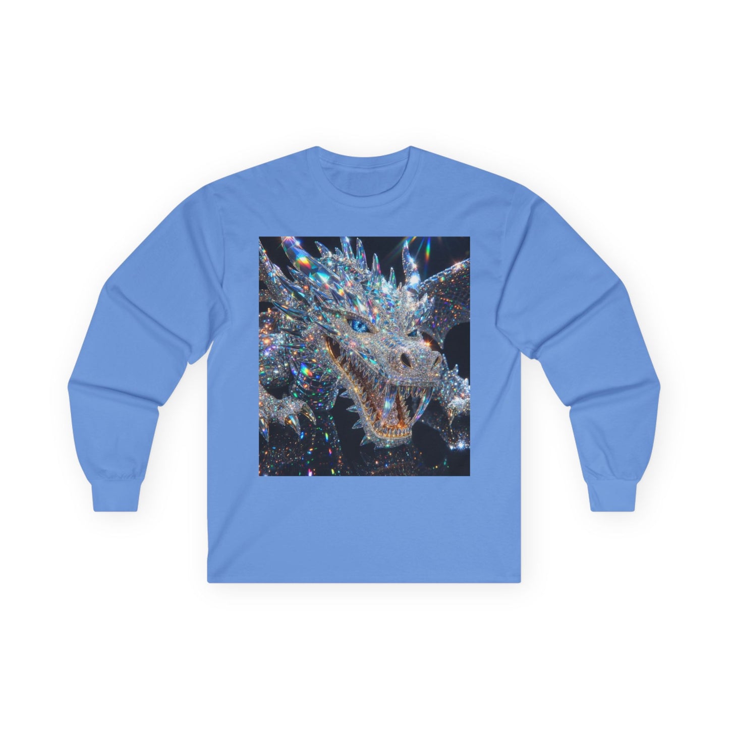 Crystal Dragon Long Sleeve Tee — Sparkling Fantasy Dragon Graphic