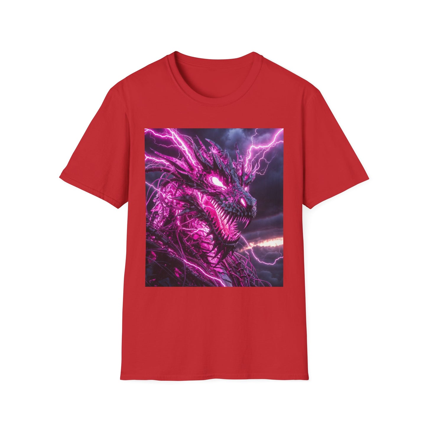 Dragon Lightning T-Shirt — Neon Purple Fantasy Dragon Graphic Tee