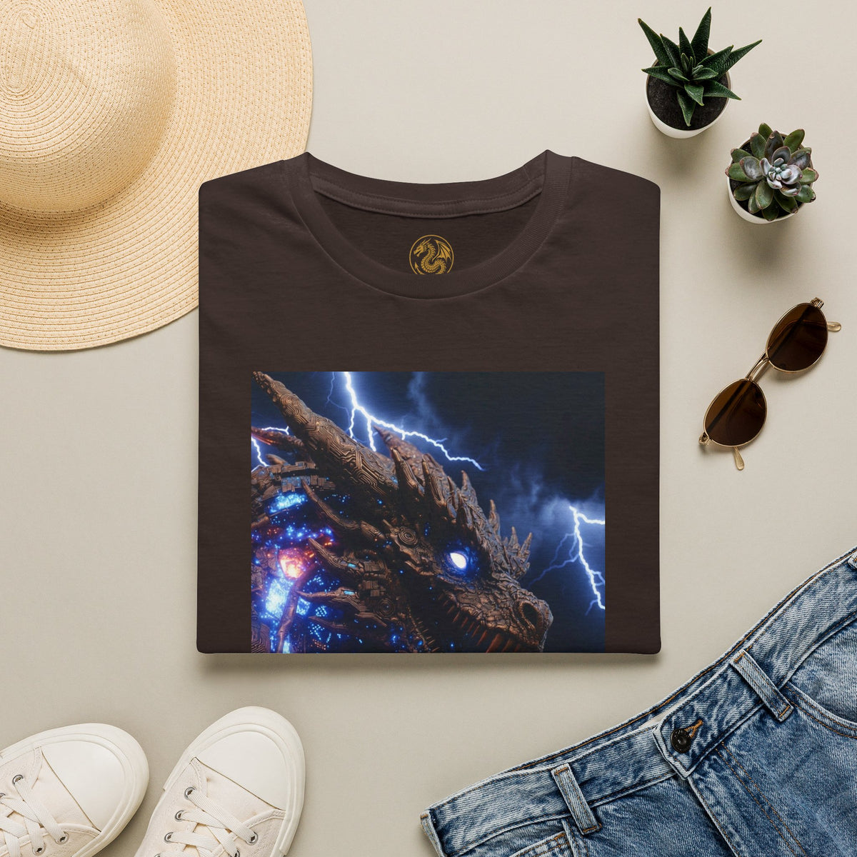 A powerful Dragon Tee — Electric Kaiju Face Graphic T-Shirt