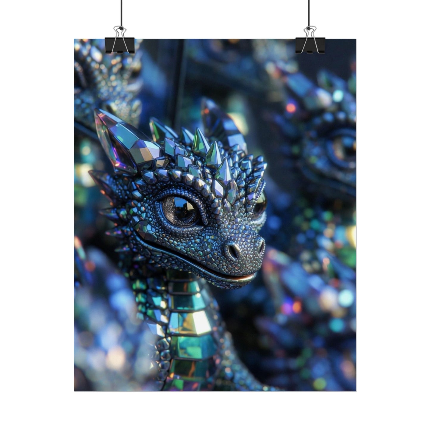Crystal Dragon Rolled Poster — Fantasy Wall Art Print