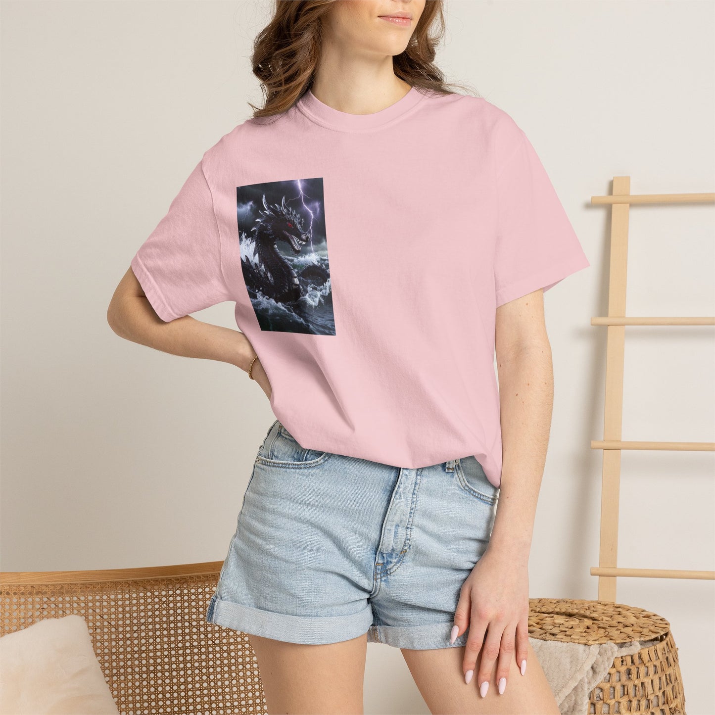 Dragon Storm Graphic T-Shirt — Dark Fantasy Chest Print
