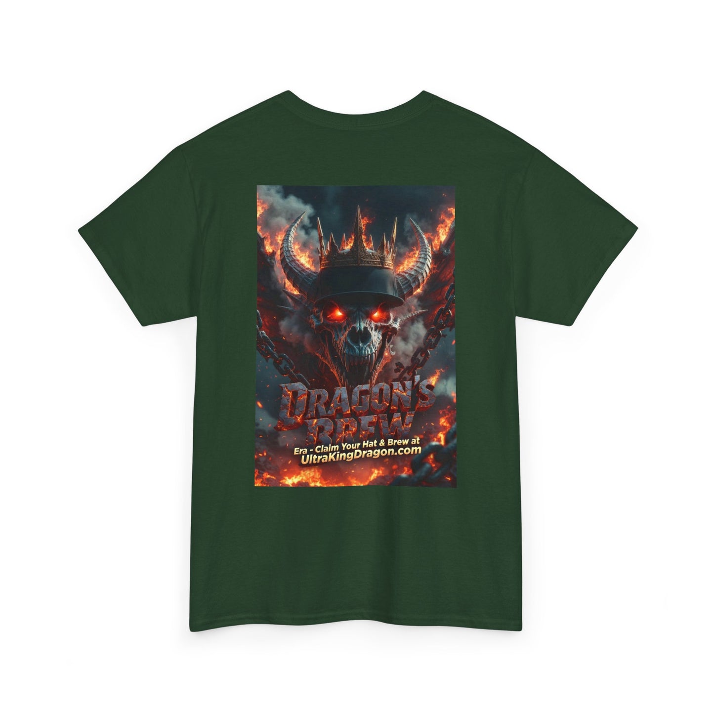 T-Shirt — "Dragon's Brew" Fiery Skull Graphic Tee