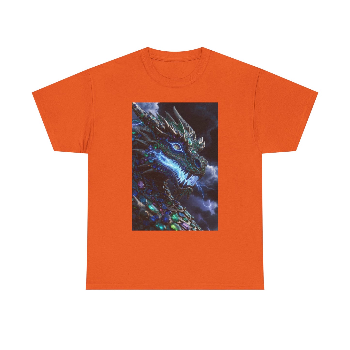 Dragon Portrait T‑Shirt — Neon Blue Fantasy Dragon Graphic Tee