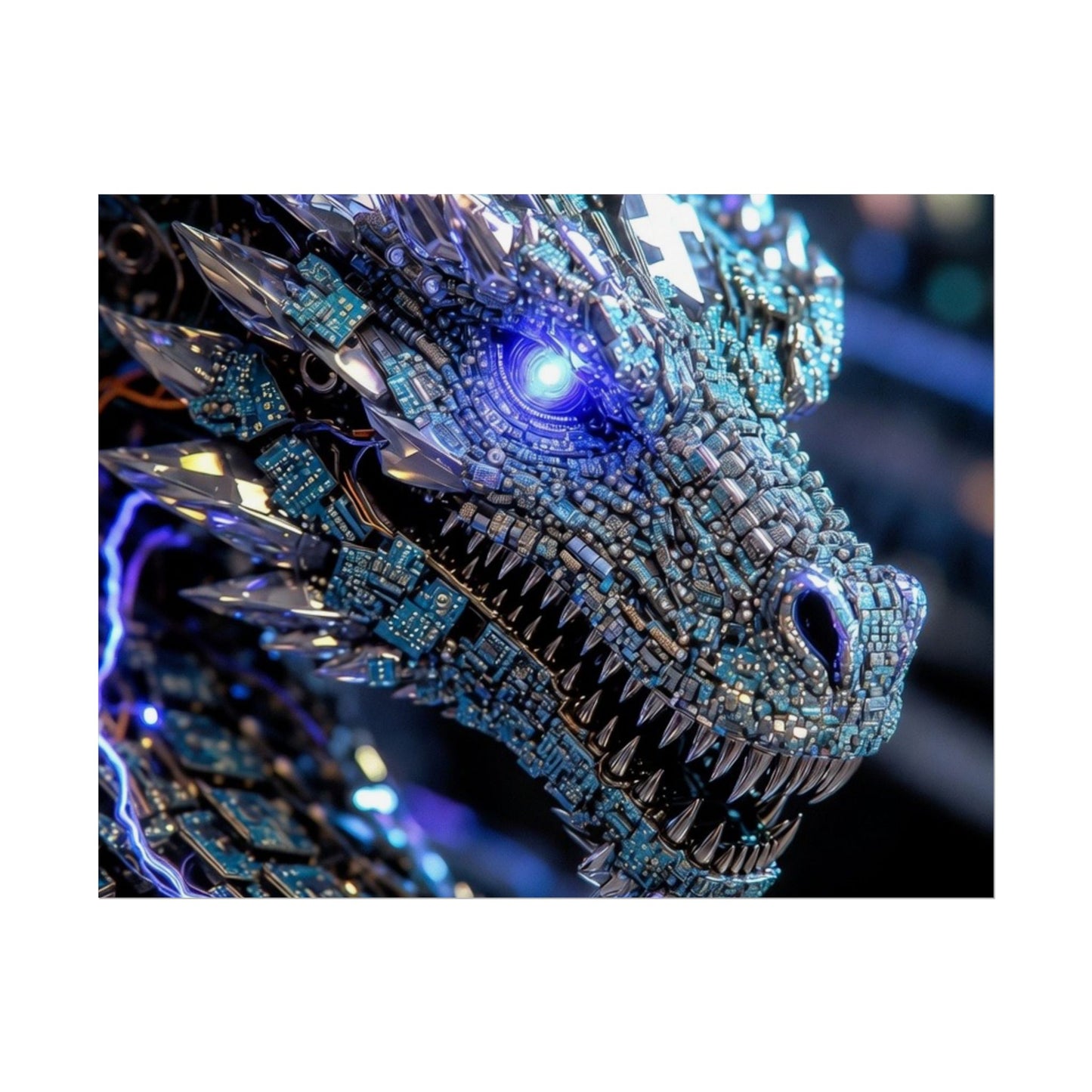 Rolled Poster — Crystal Cyber Dragon Art Print