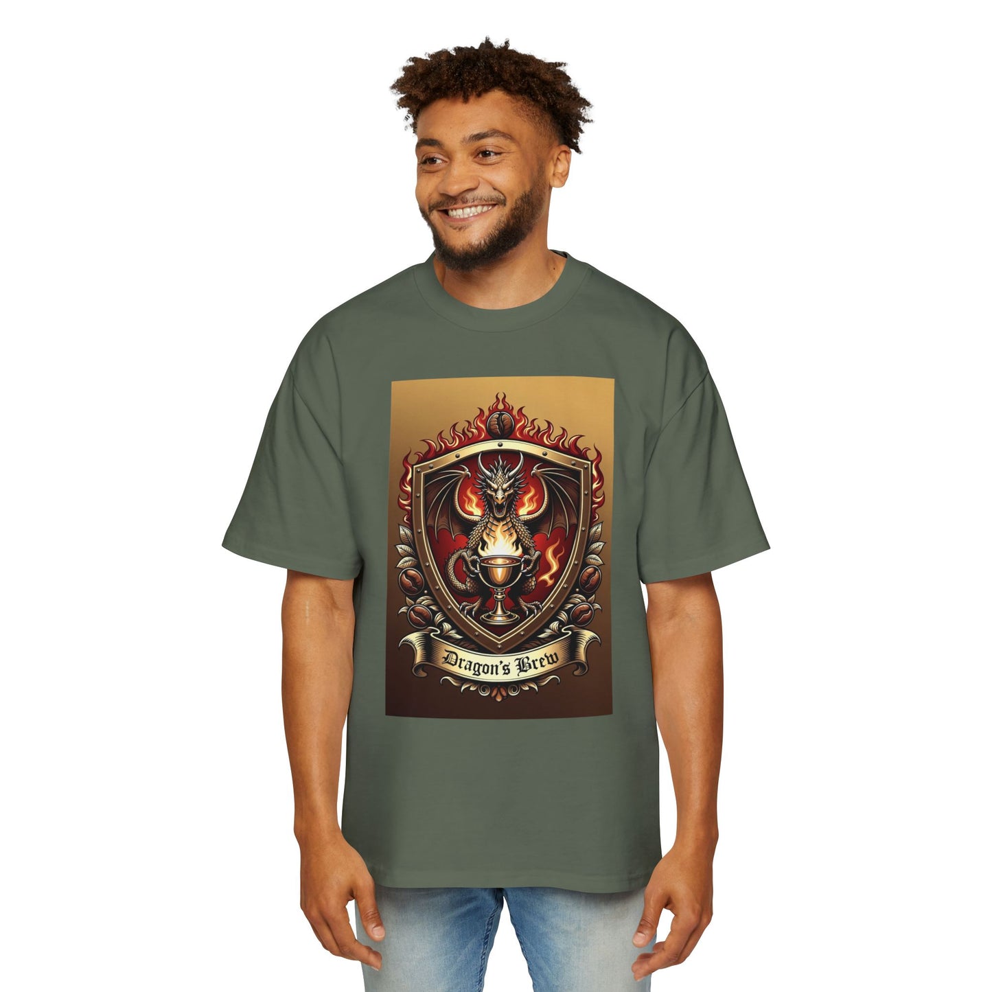 Dragons Brew Graphic Tee — “Dragon’s Brew” Medieval Fantasy Men’s T‑Shirt
