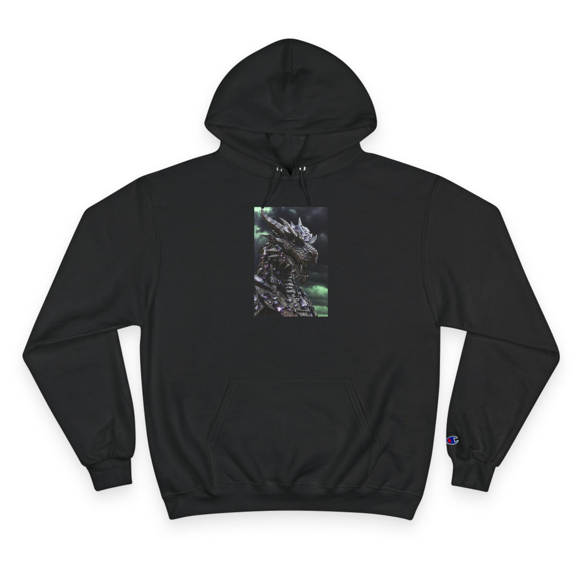 A Champion Hoodie with Artistic Dragon Design - Cozy Streetwear for Creative Souls, Perfect for Gifts, Festivals, and Everyday Wear