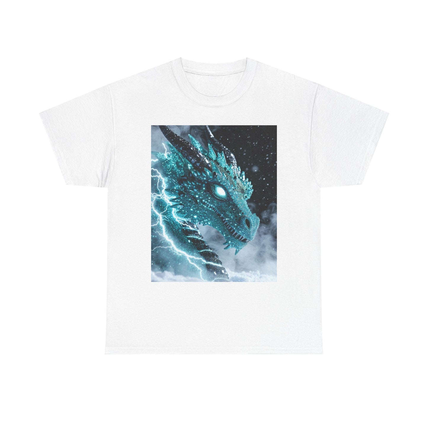 Dragon Storm T-Shirt — Electric Blue Dragon Graphic Tee