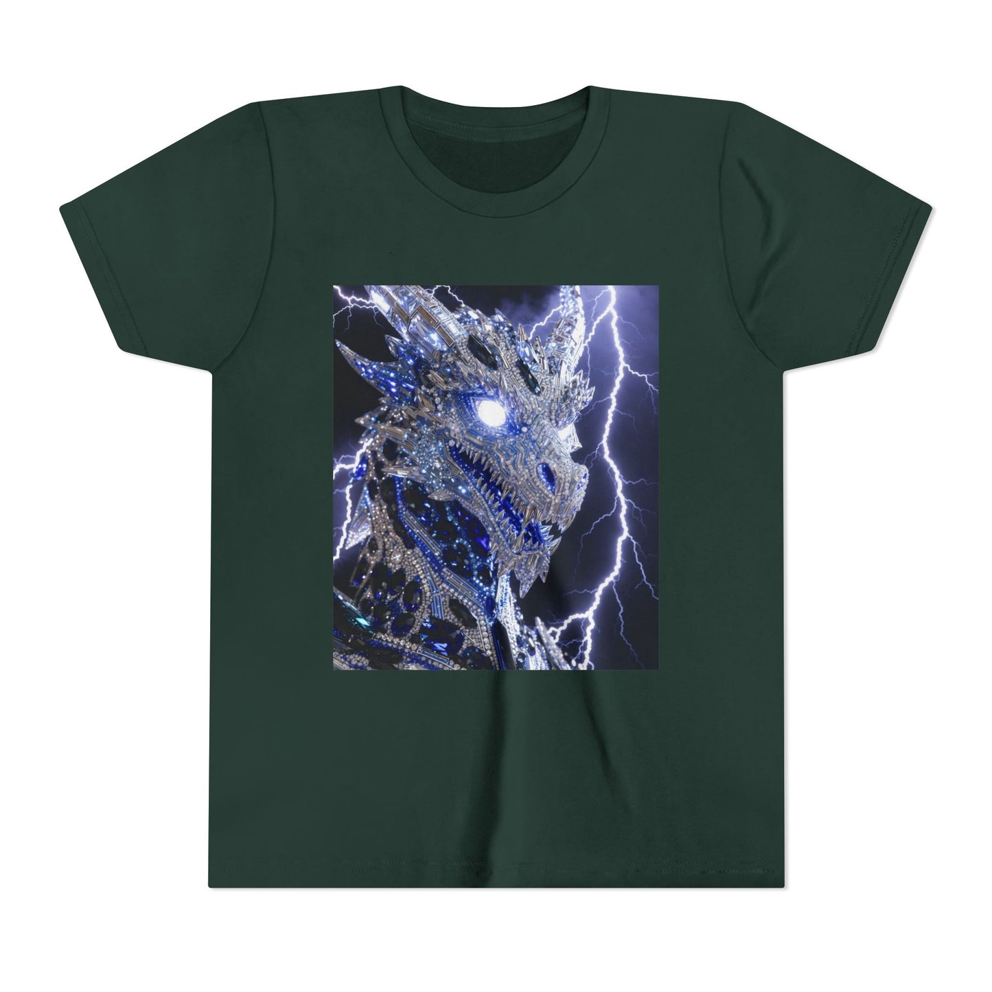Lightning Dragon Youth Tee — Electric Dragon Graphic Shirt for Kids