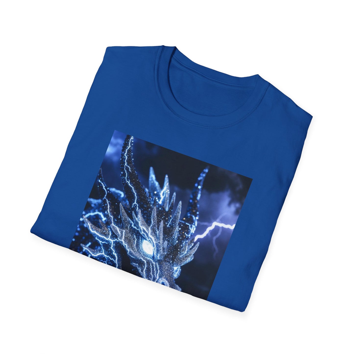 Lightning Dragon T-Shirt — Electric Blue Mythical Dragon Graphic Tee