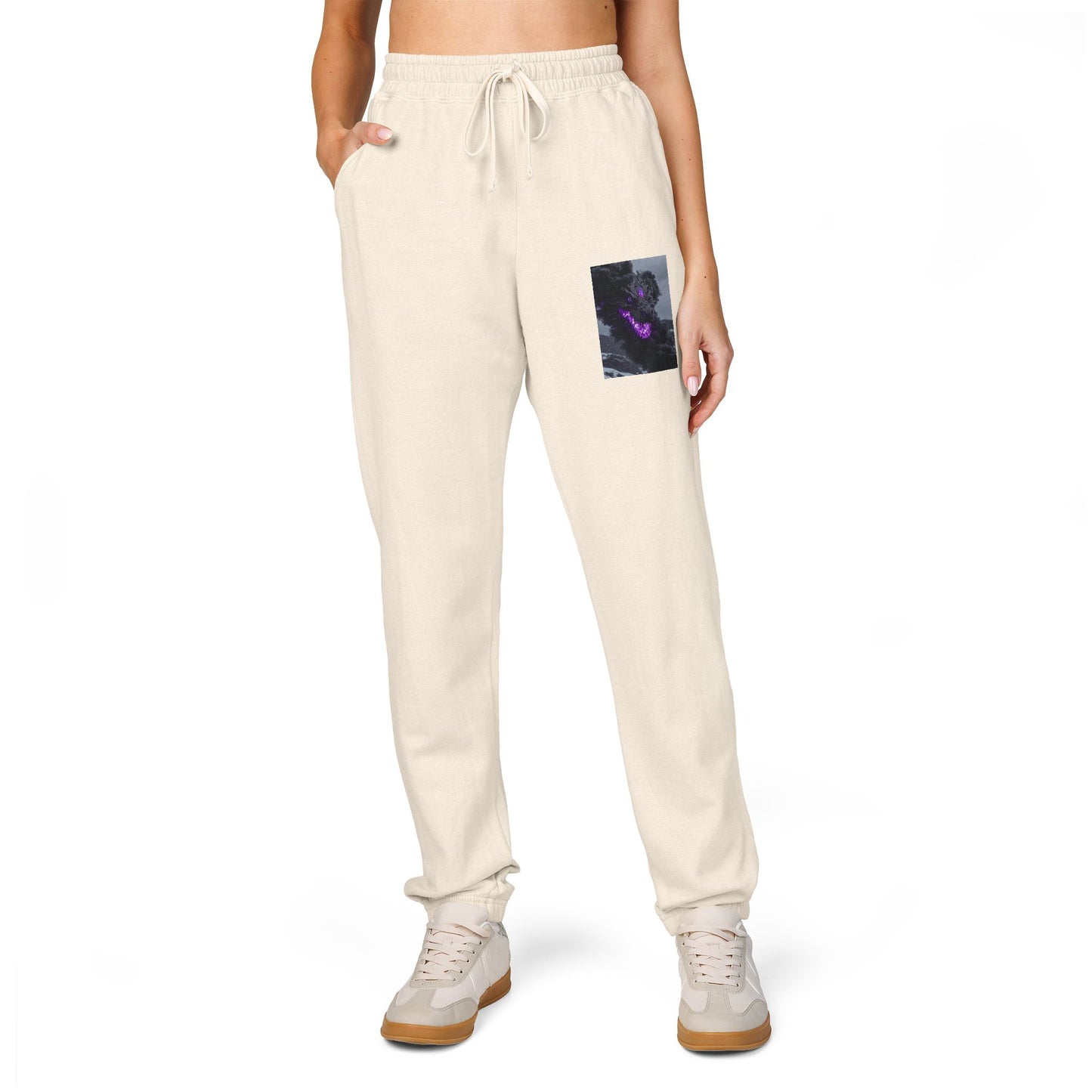 Ember Galaxy Sweatpants — Garment-Dyed Fleece Joggers with Pocket Art
