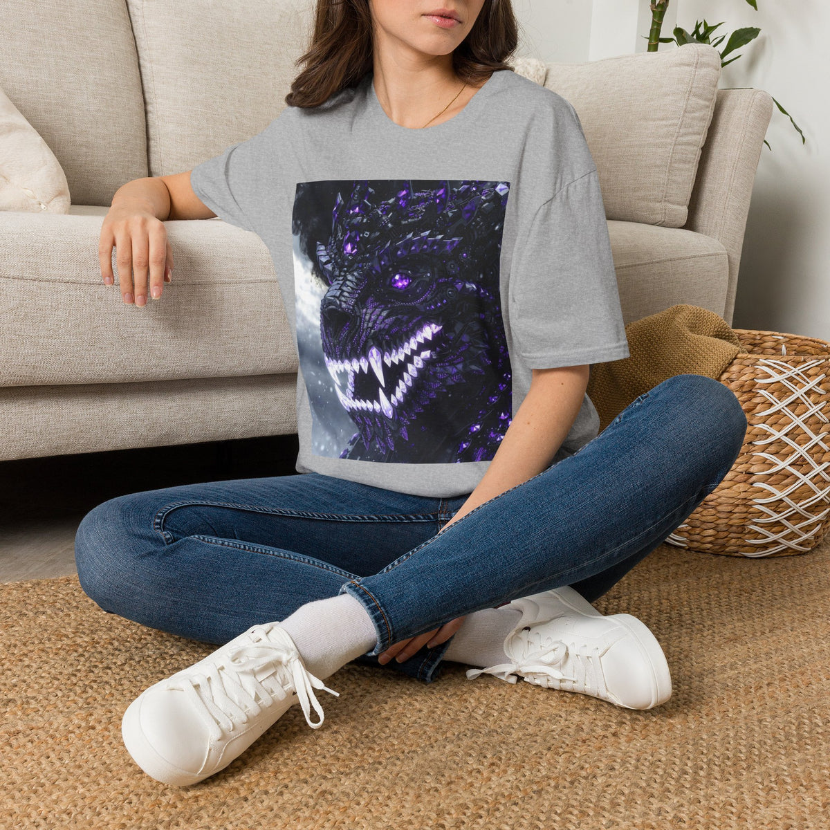 A Purple Dragon Skull T-Shirt — Divine Dragon Armor Logo Tee