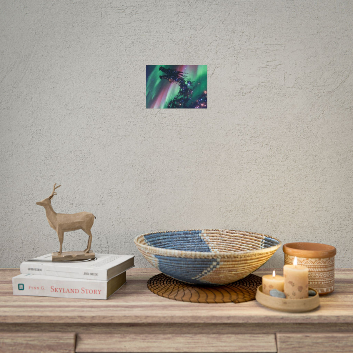 Aurora Dragon Poster — Cosmic Northern Lights Wall Art (Rolled Poster)