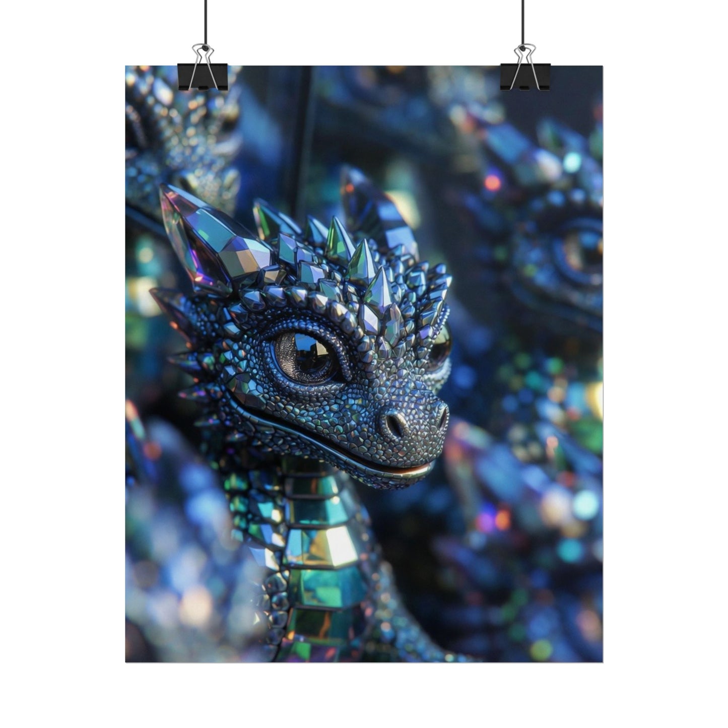 Crystal Dragon Rolled Poster — Fantasy Wall Art Print
