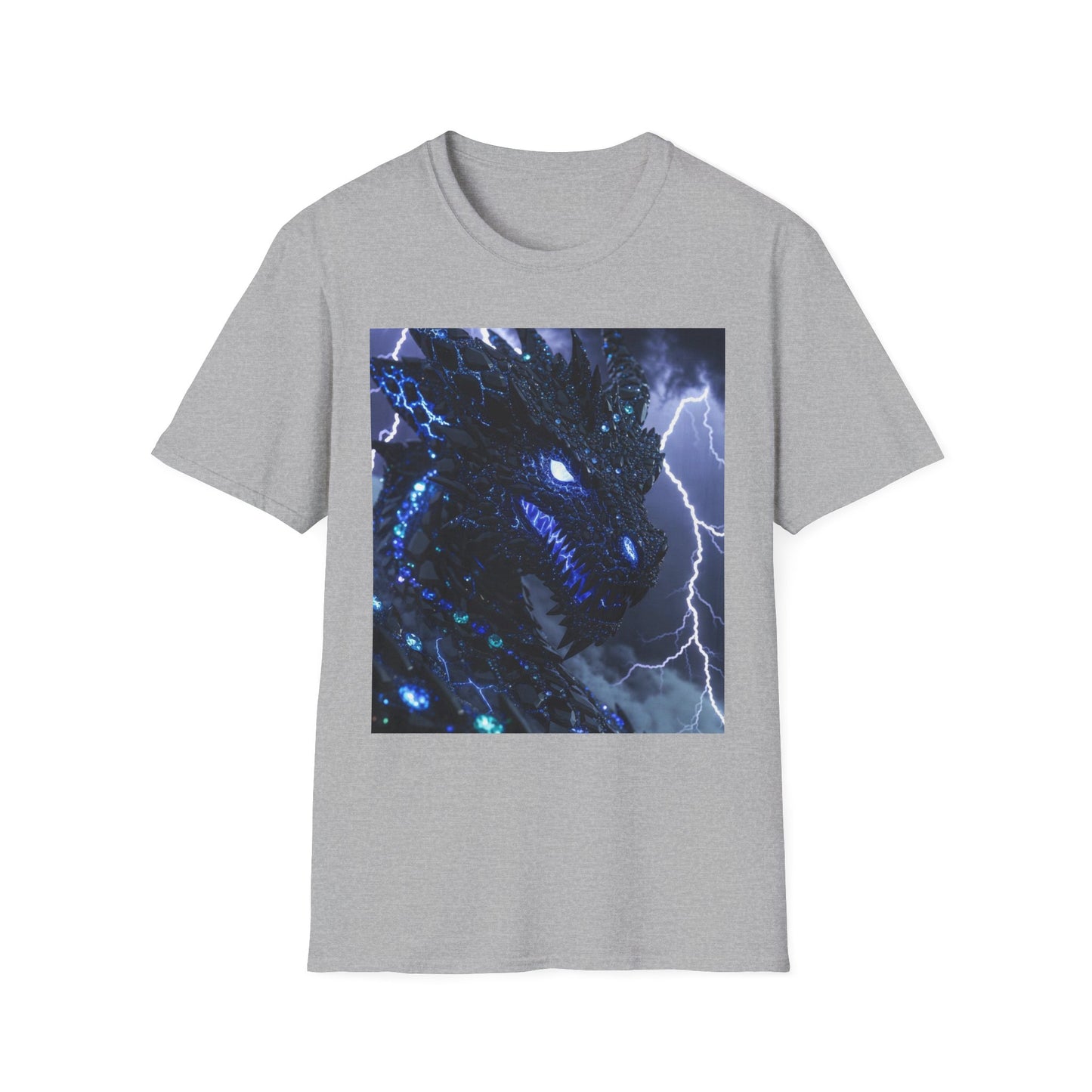 Lightning Godzilla T-Shirt – Neon Blue Monster Tee