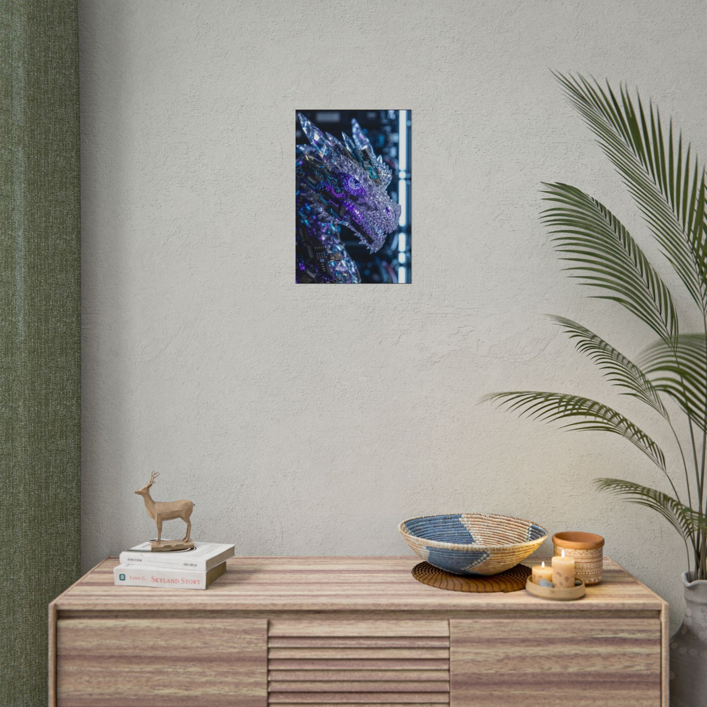 Rolled Poster — Cyber Crystal Dragon Art Print