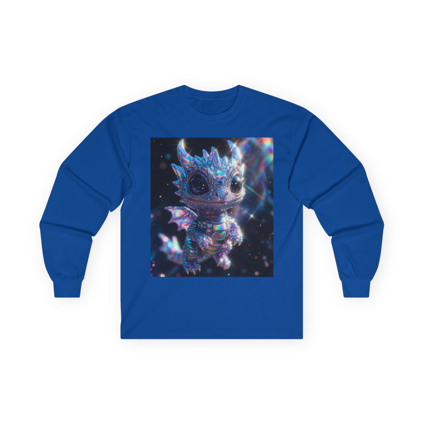 Crystal Baby Dragon Long Sleeve Tee — Sparkly Fantasy Crewneck