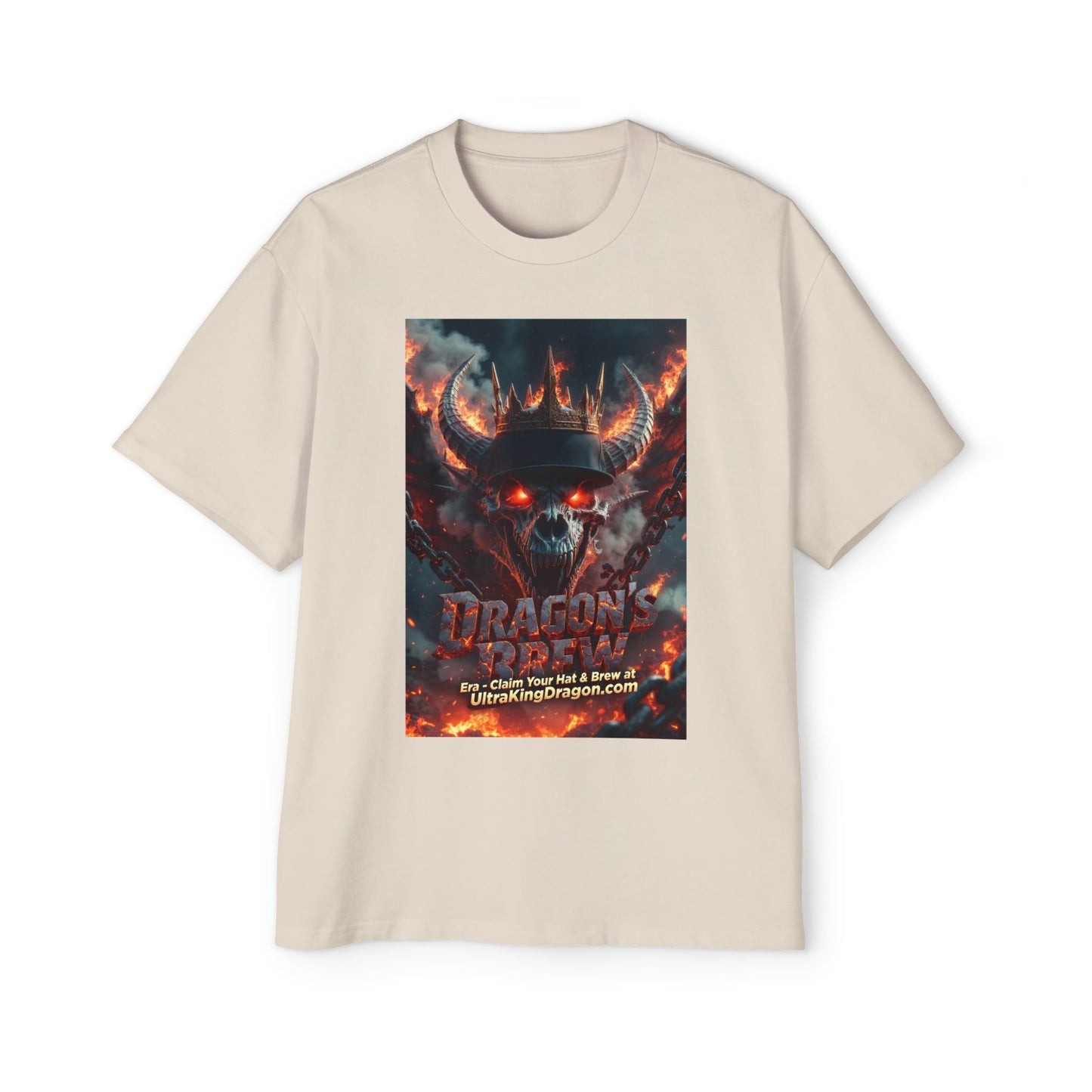 Dragon Skull Graphic Tee — Heavy Oversized Men's Fantasy T-Shirt