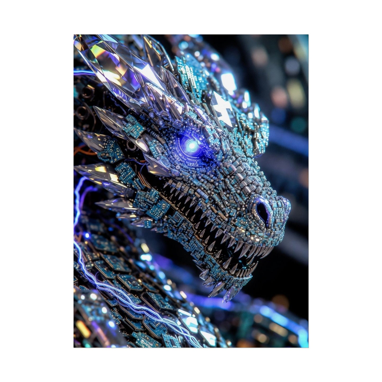 Rolled Poster — Crystal Cyber Dragon Art Print