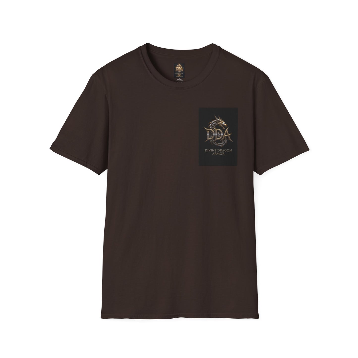 #1 Selling Dragon Logo Pocket T-Shirt — "DDA Divine Dragon Armor" Chest Patch