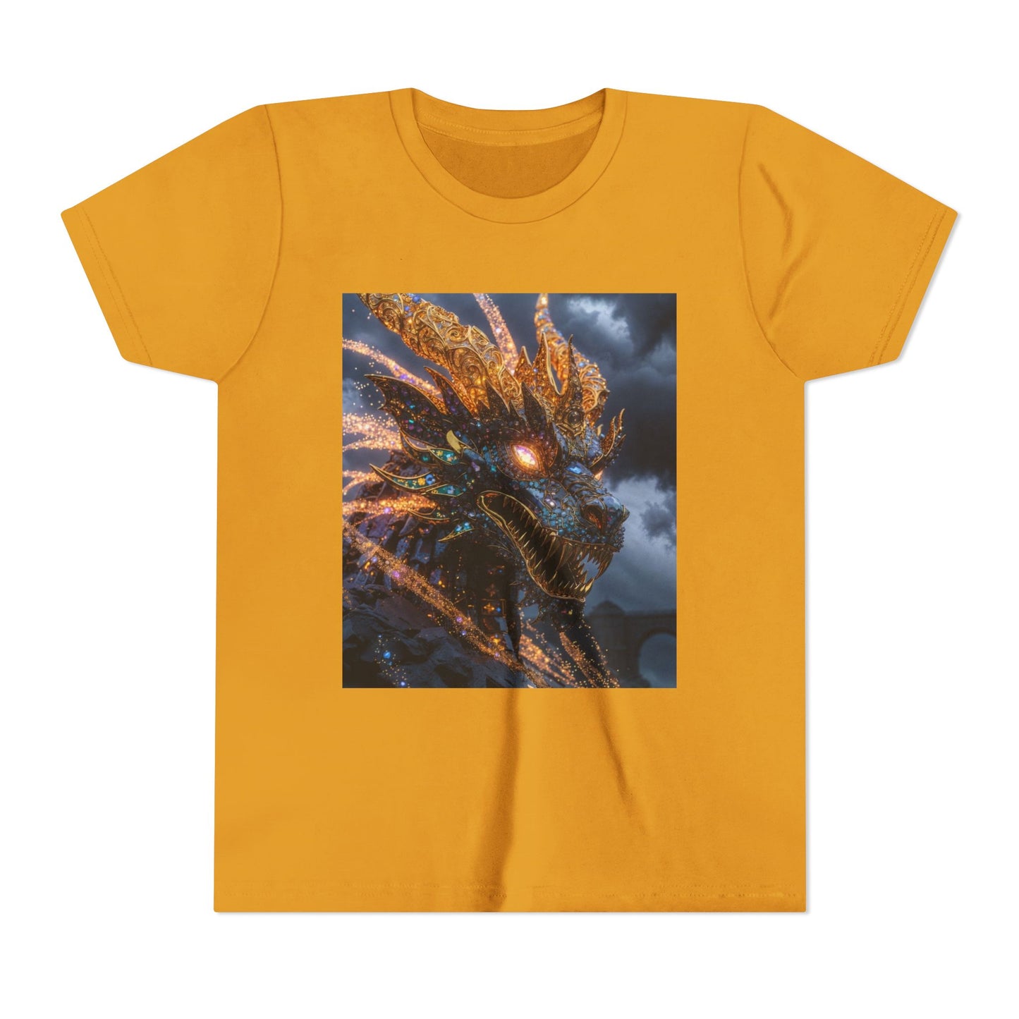 Youth Dragon Tee — Fiery Dragon Head Graphic Kids T‑Shirt