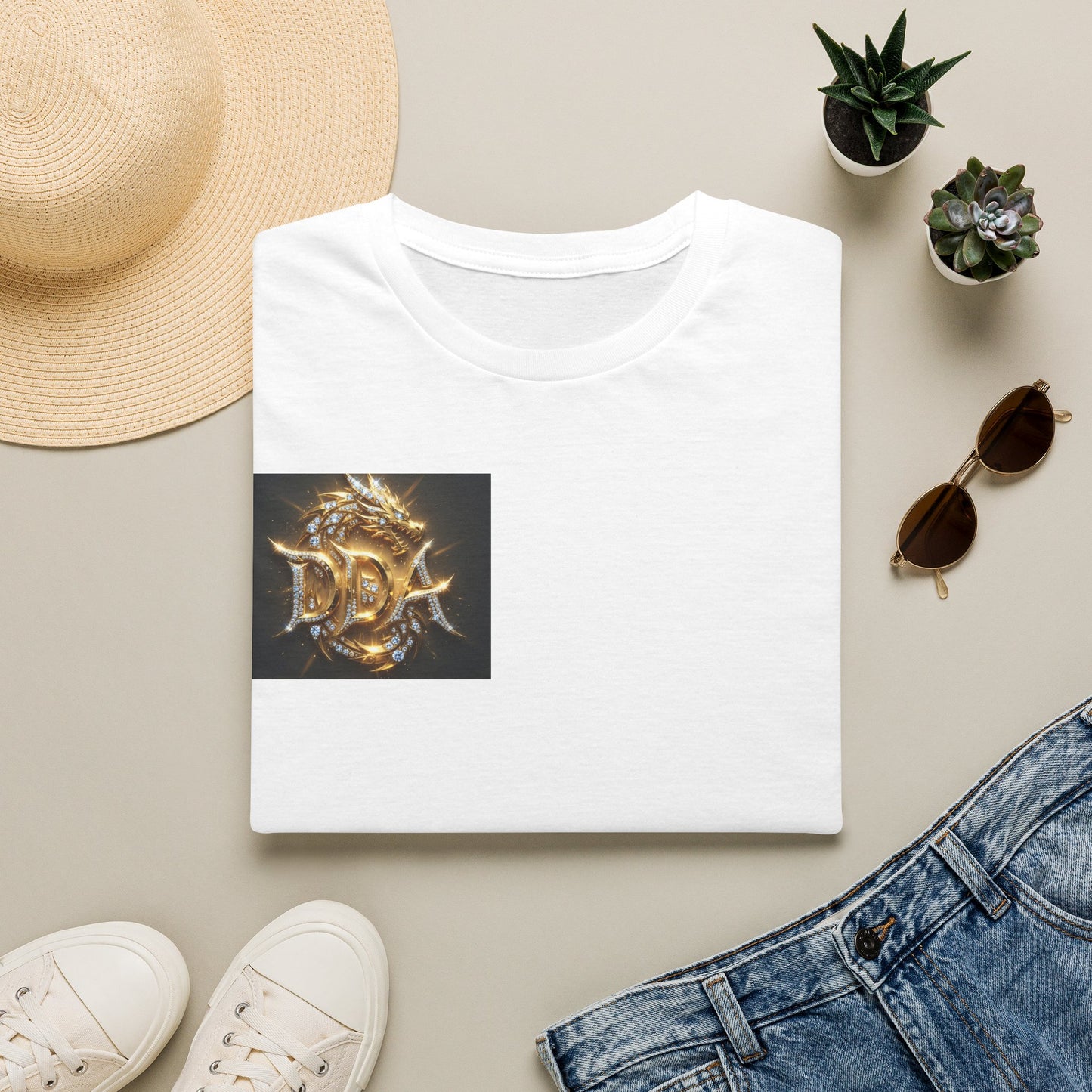 #1 seller DDA DIVINE DRAGON ARMOR T-Shirt — Golden Dragon Emblem Chest Logo, Fantasy Gaming Fan Tee