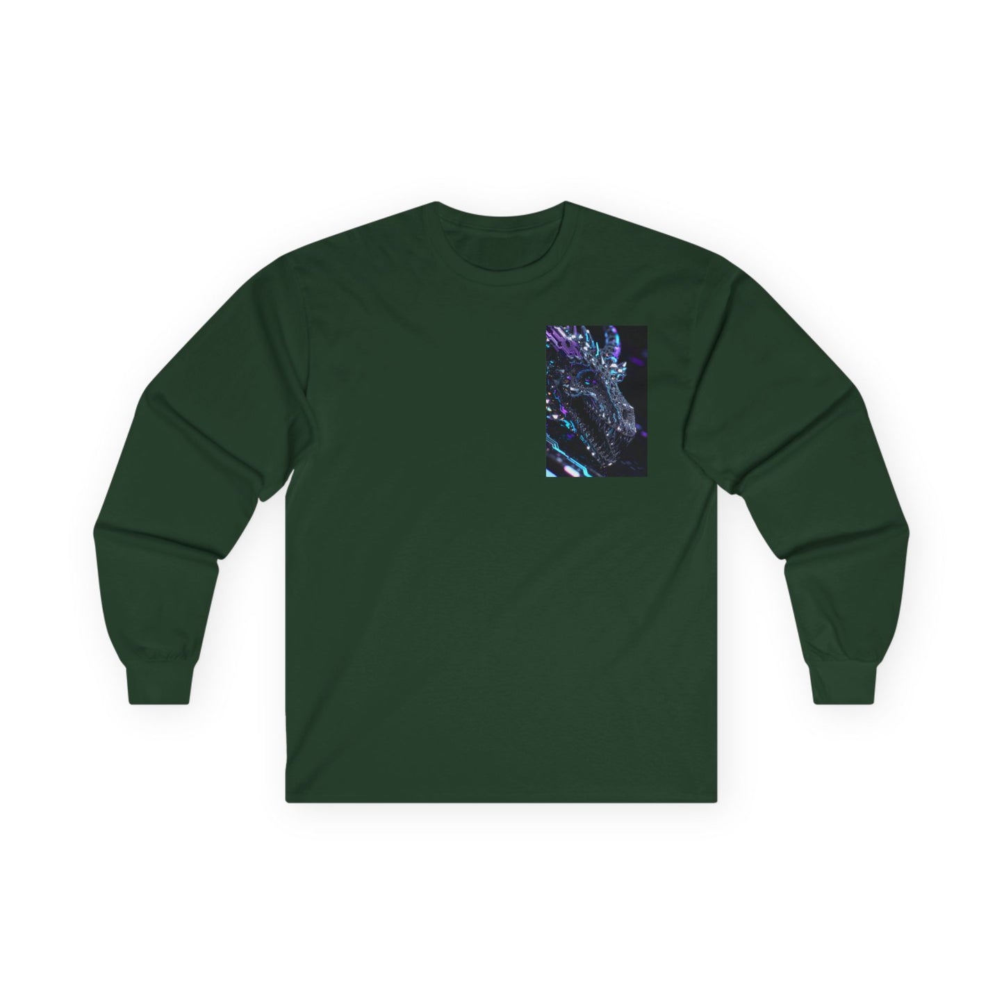 Galaxy Dragon Chest Print Long Sleeve Tee