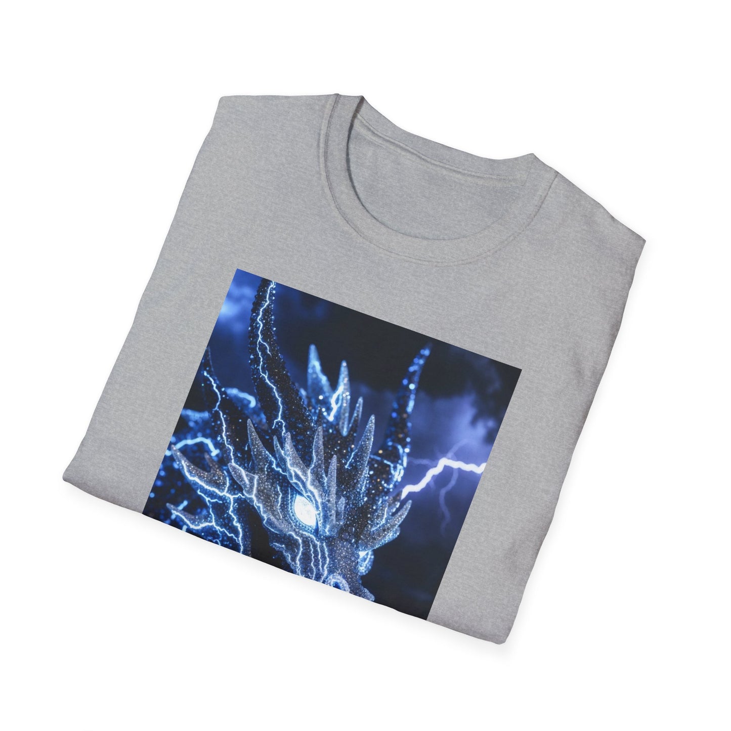 Lightning Dragon T-Shirt — Electric Blue Mythical Dragon Graphic Tee