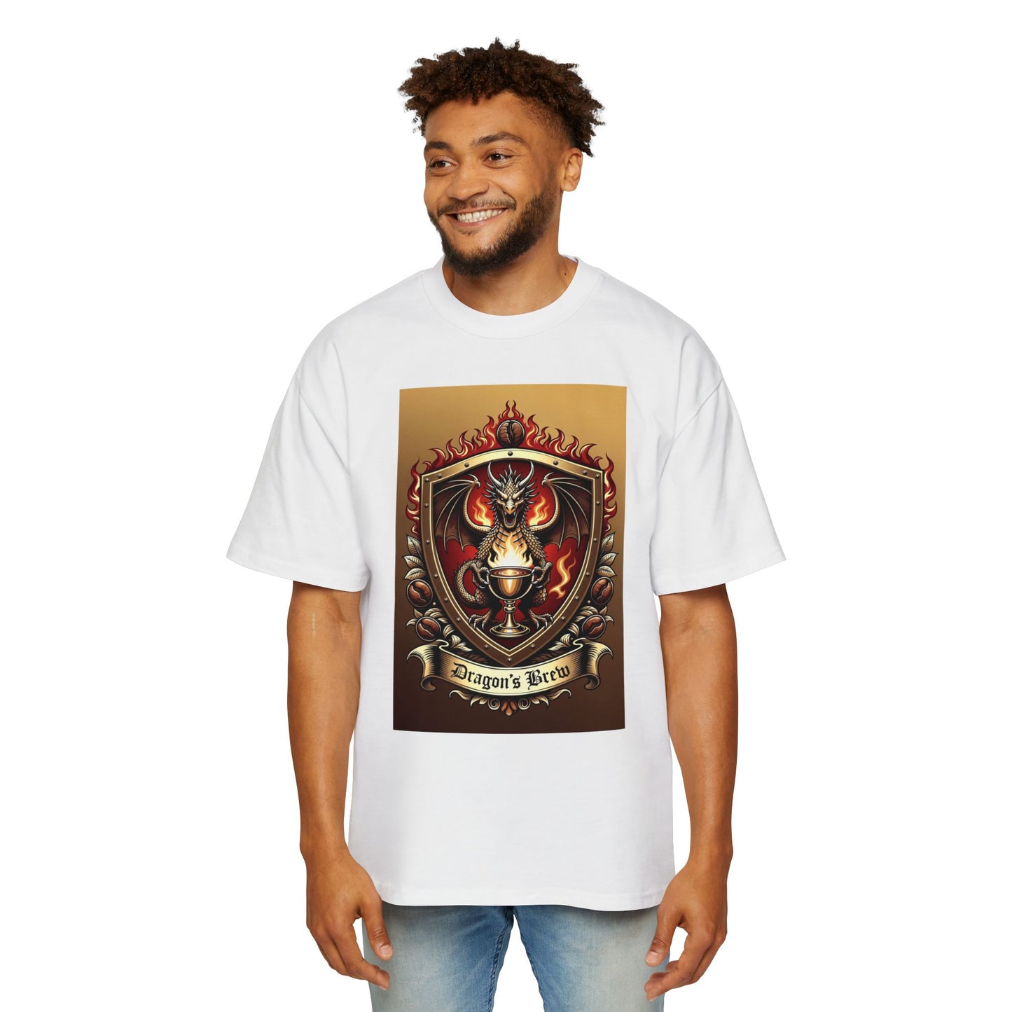 Dragons Brew Graphic Tee — “Dragon’s Brew” Medieval Fantasy Men’s T‑Shirt