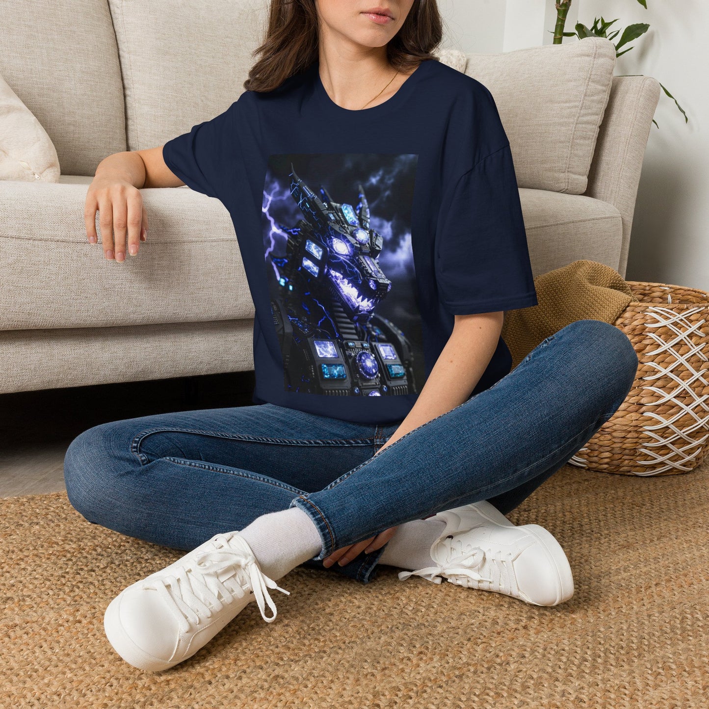 A Dragon Mech Lightning T-Shirt — Cyber Dragon Graphic Tee