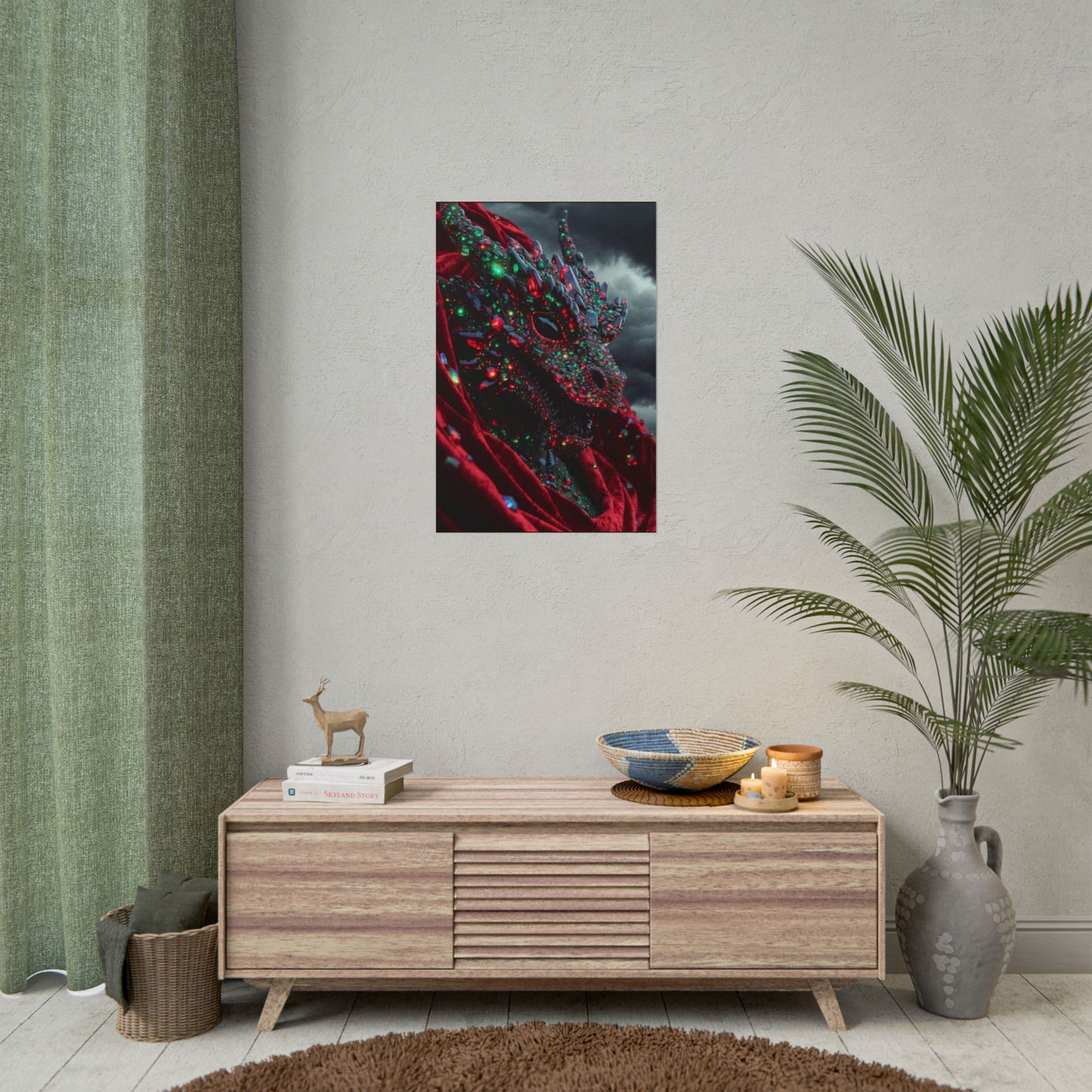 Rolled Poster — Jewel-Encrusted Dragon Art Print