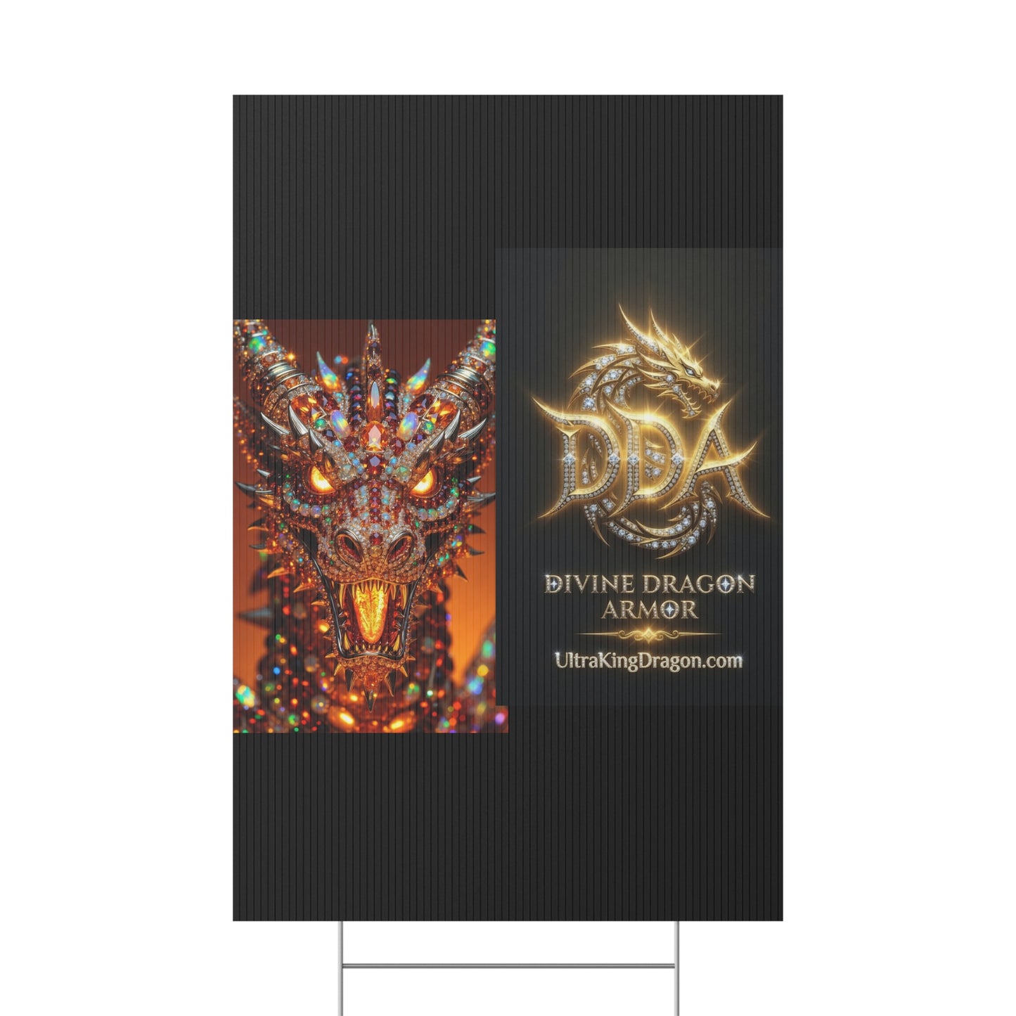 Dragon Collage Plastic Yard Sign — Mythical Fantasy Outdoor Decor