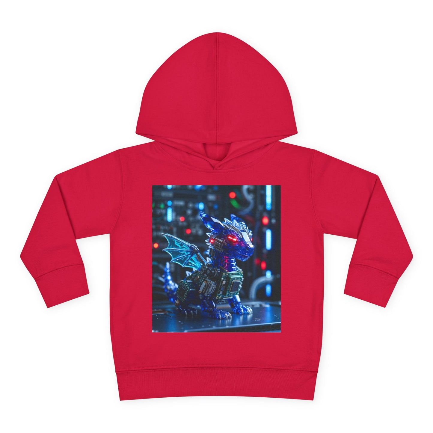 Toddler Hoodie — Neon Robot Dragon Pullover for Kids