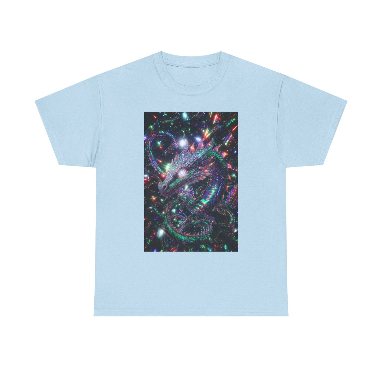 Cosmic Dragon T‑Shirt — Neon Galaxy Serpent Graphic Tee