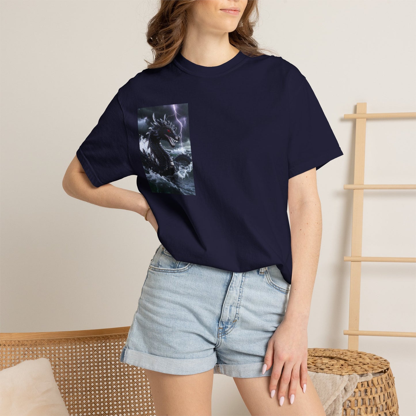 Dragon Storm Graphic T-Shirt — Dark Fantasy Chest Print