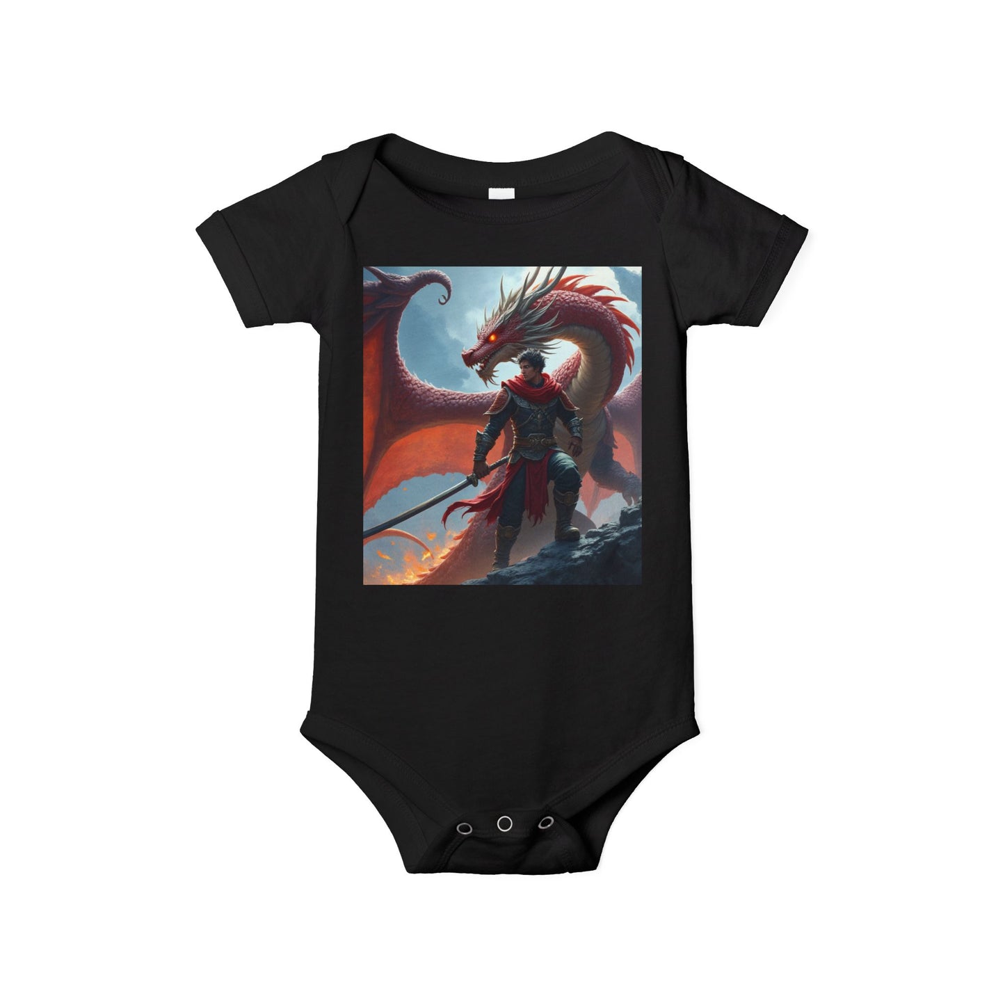 Fantasy Dragon Infant Jersey One Piece - Cute Baby Bodysuit for Game Lovers