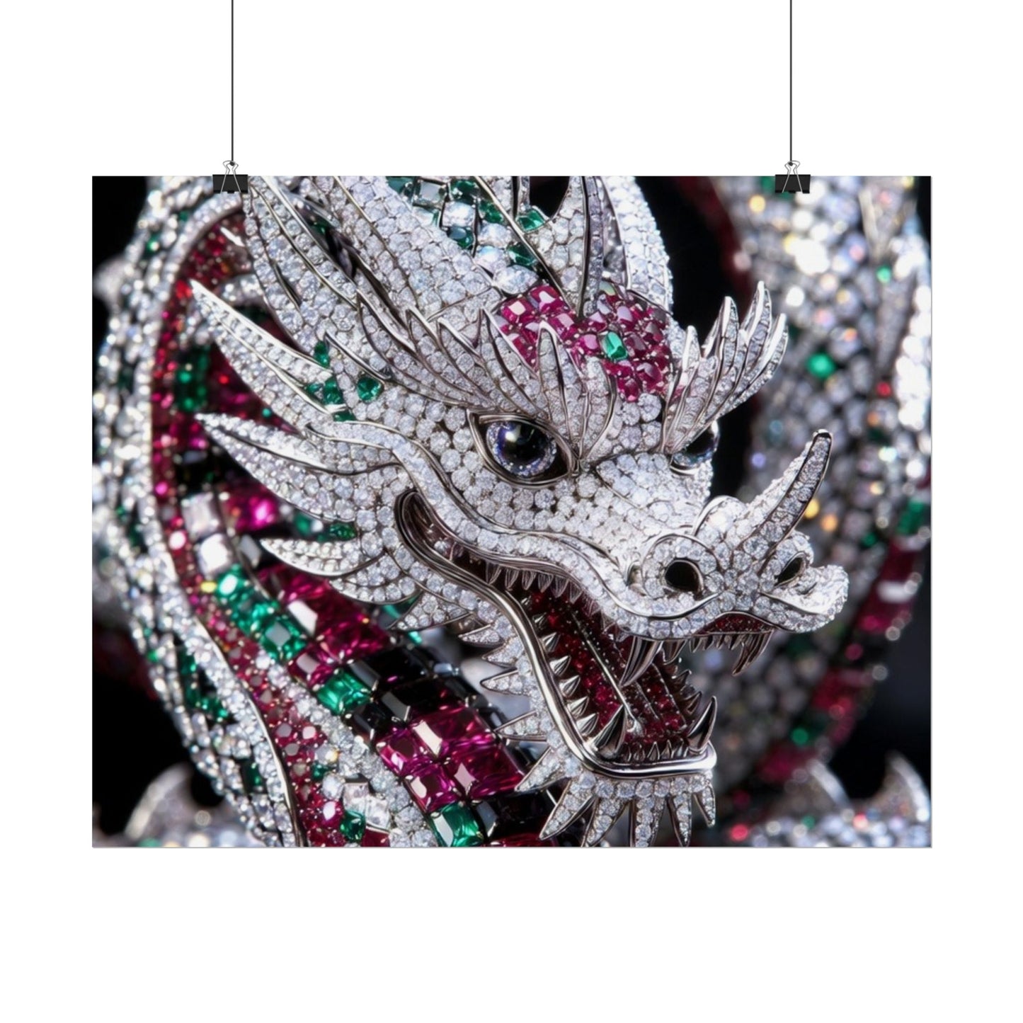 Dragon Jewel Poster — Luxury Gemstone Dragon Wall Art (Rolled Poster)