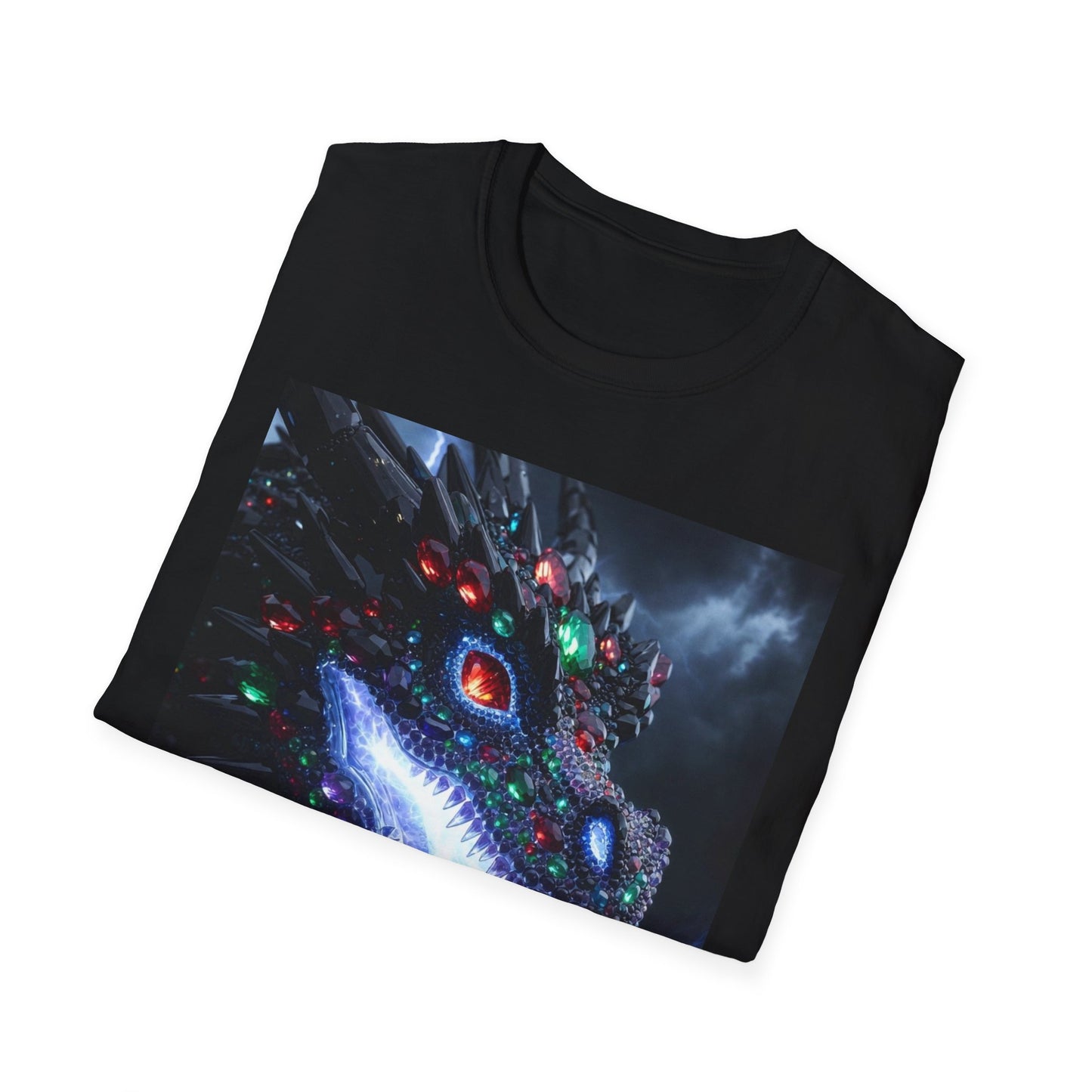 Cosmic Leviathan Shark T-Shirt — Neon Sci‑Fi Sea Monster Tee