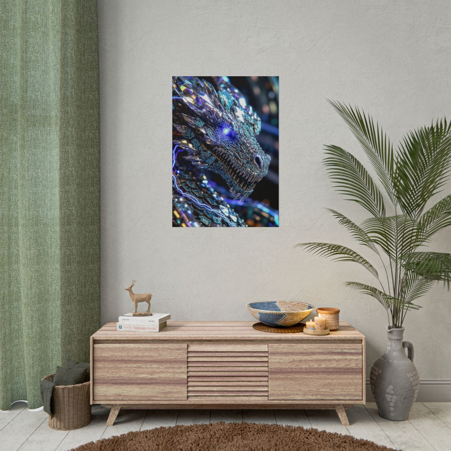 Rolled Poster — Crystal Cyber Dragon Art Print