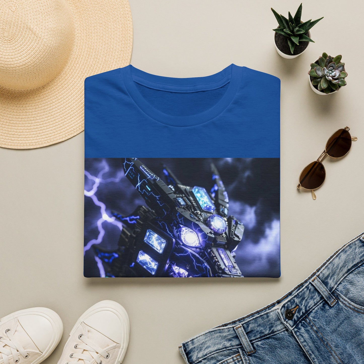 Dragon Mech Lightning T-Shirt — Cyber Dragon Graphic Tee