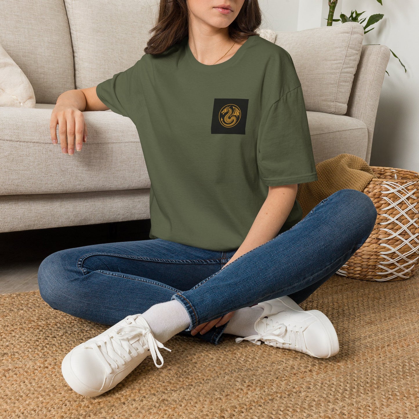 A # 1 Selling Divine Dragon Armor Pocket T-Shirt — Vintage Gold Emblem Tee