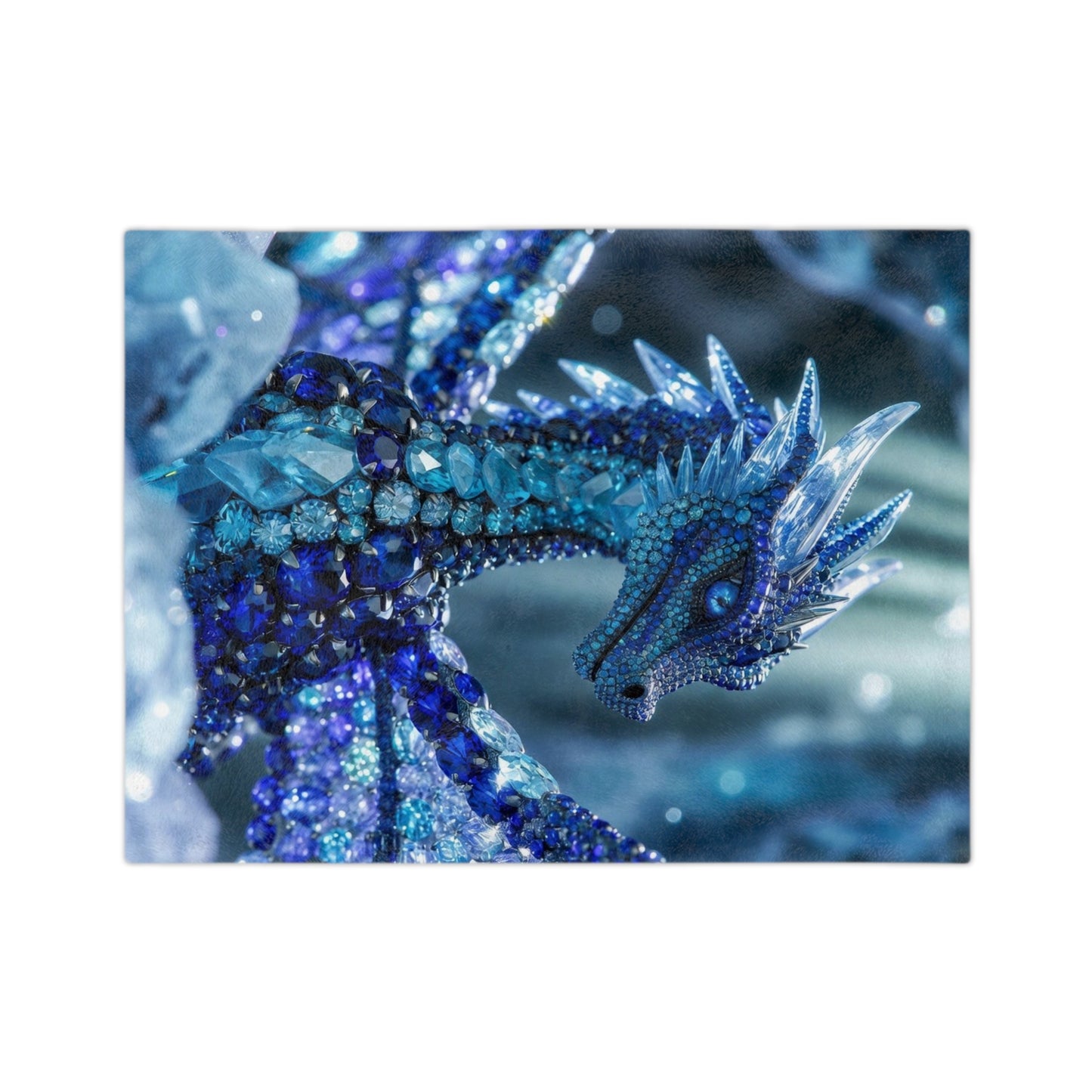 Blue Crystal Dragon Velveteen Blanket