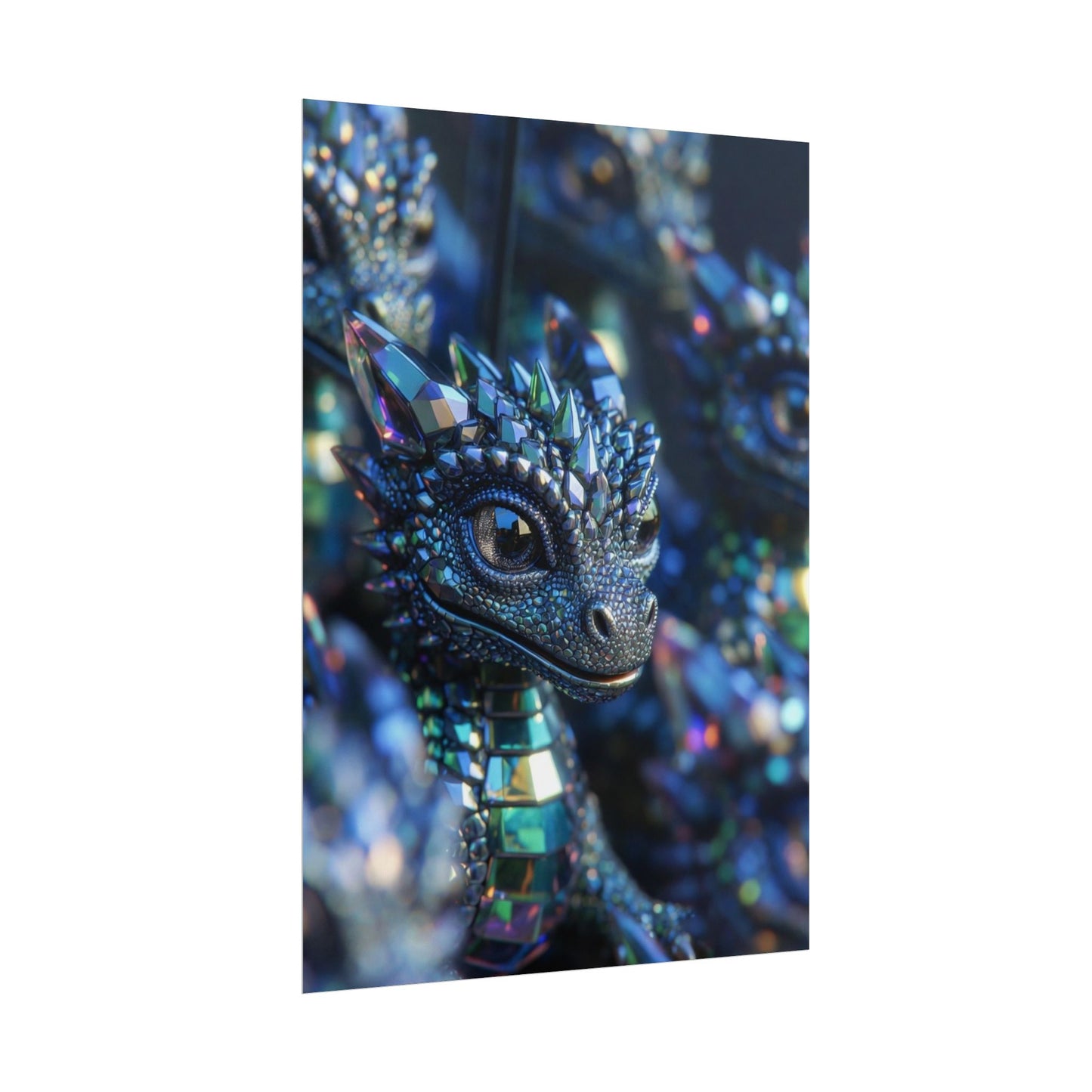 Crystal Dragon Rolled Poster — Fantasy Wall Art Print