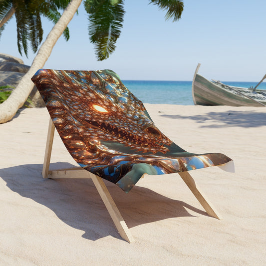 A Dragon Scale Beach Towel — Luminous Fantasy Sea Creature Design