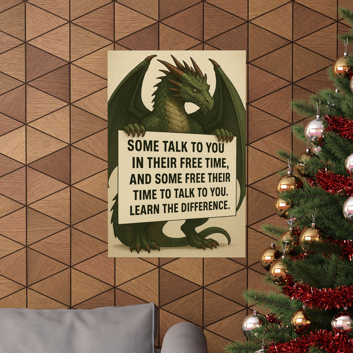 A Motivational Dragon Poster - Learn the Difference Art Print